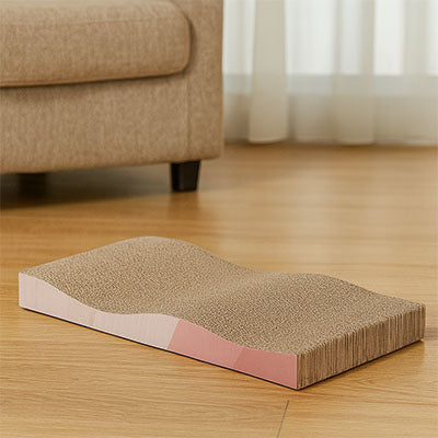 griffoir chat carton sur plancher bois