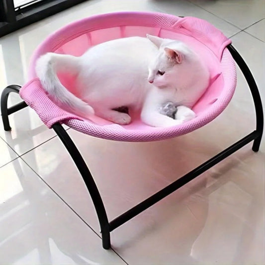 hamac chat cocon bouclier rose chat se reposant dessus