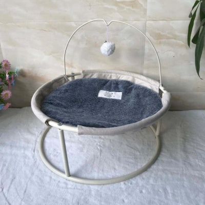 hamac chat gris toile en peluche