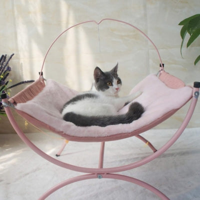 hamac chat rose chat assis en boule