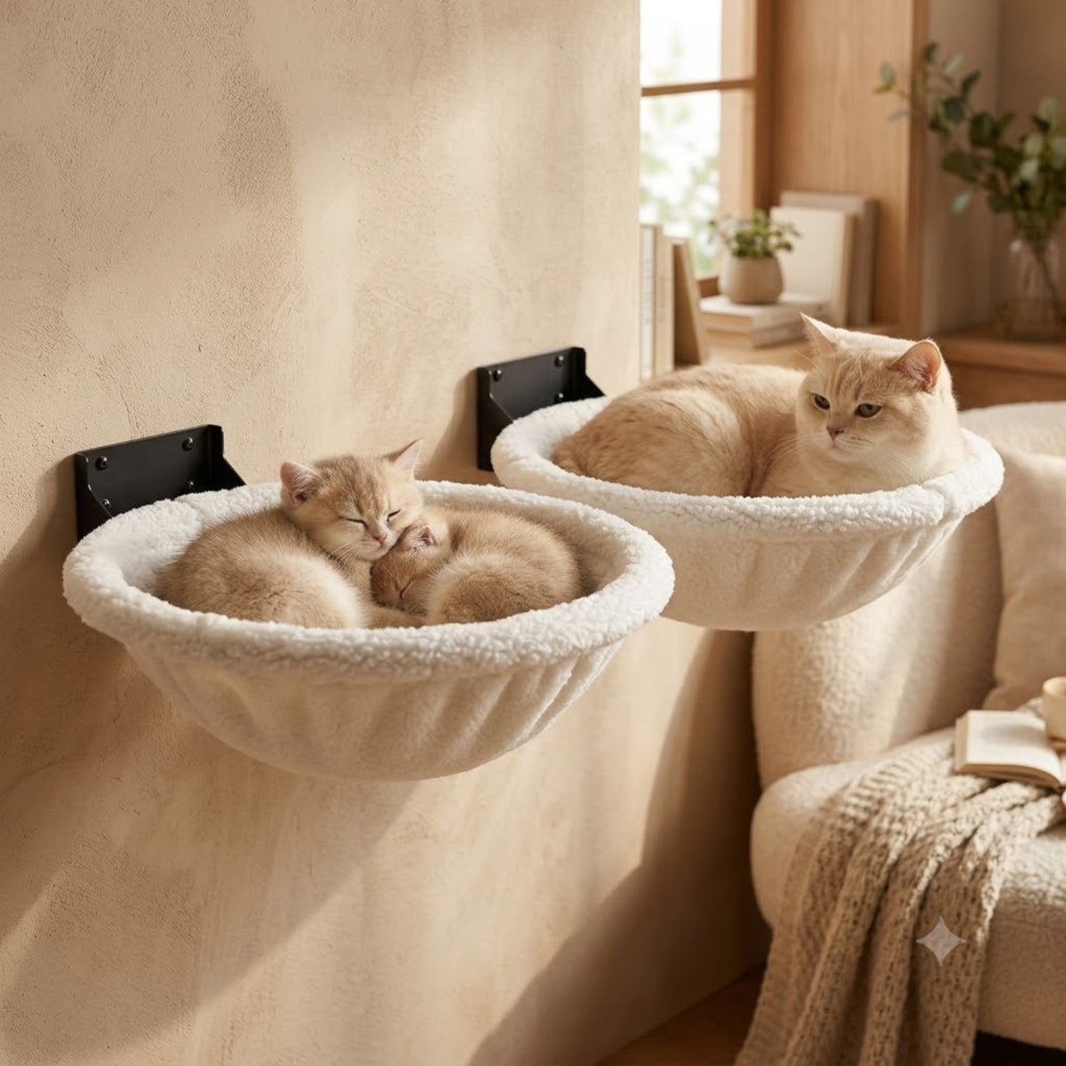 hamac chaton cocoonminou deux hamacs chatons creme cocon