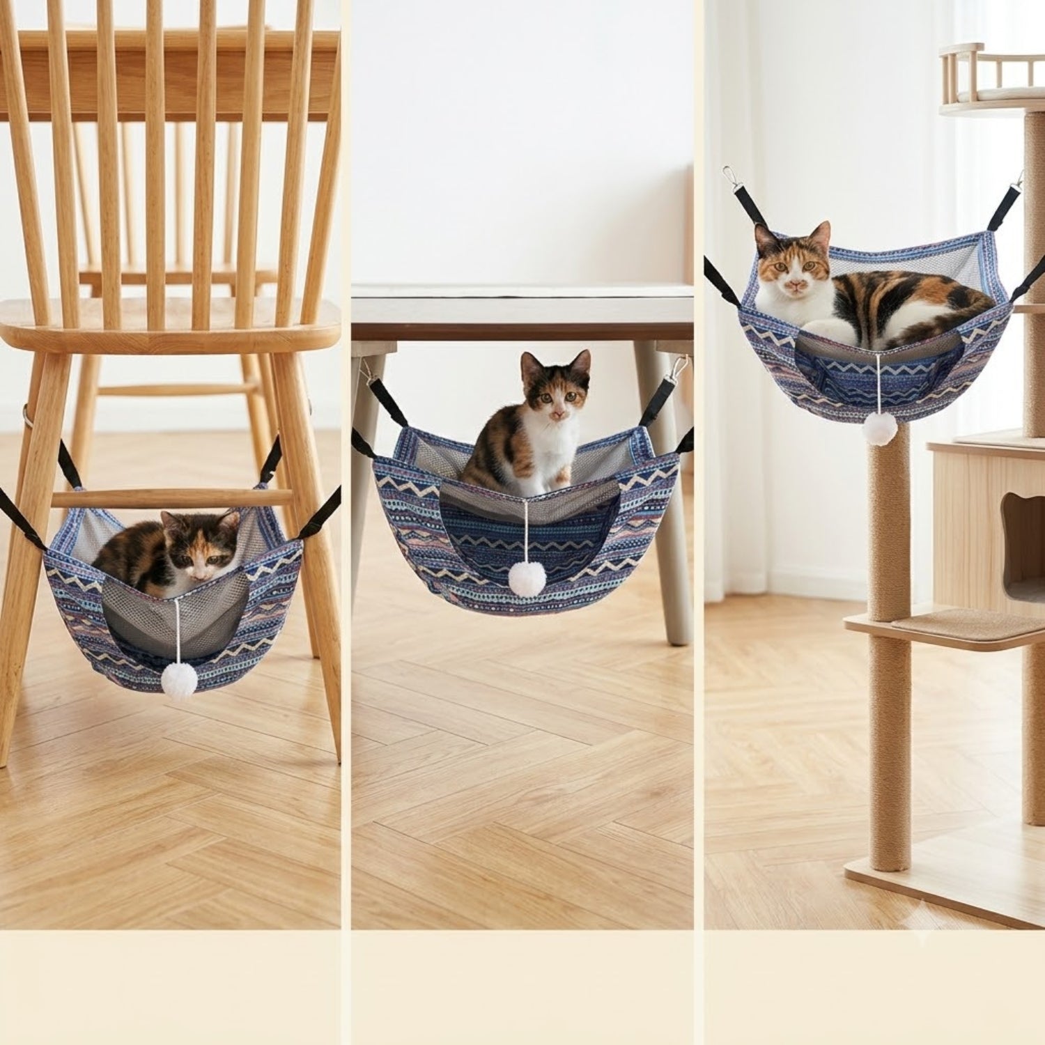hamac chaton installation chaise table arbre à chat chaton dedans