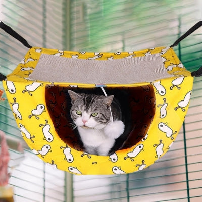 hamac chaton jaune chaton lové dedans