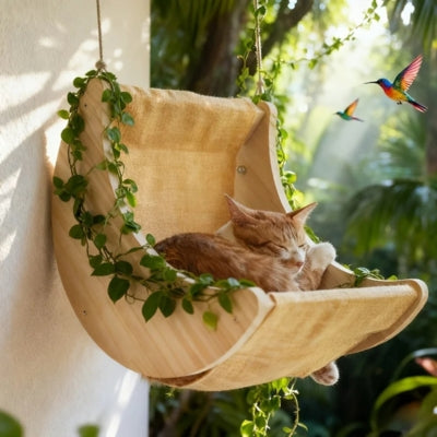 hamac pour chat chat dort paisiblement dedans