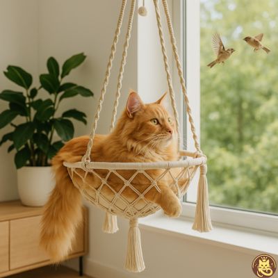 hamac pour chat cocon boho suspendu sans coussin