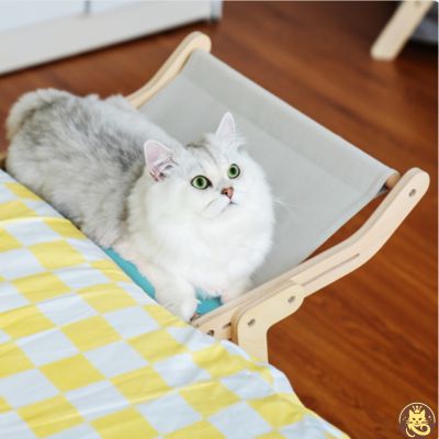 hamac pour chat le belvédère gris bleu suspendu lit ragdoll detendu