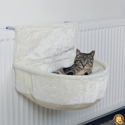 hamac pour chat purr fect hotspot accroché radiateur chaton en detente