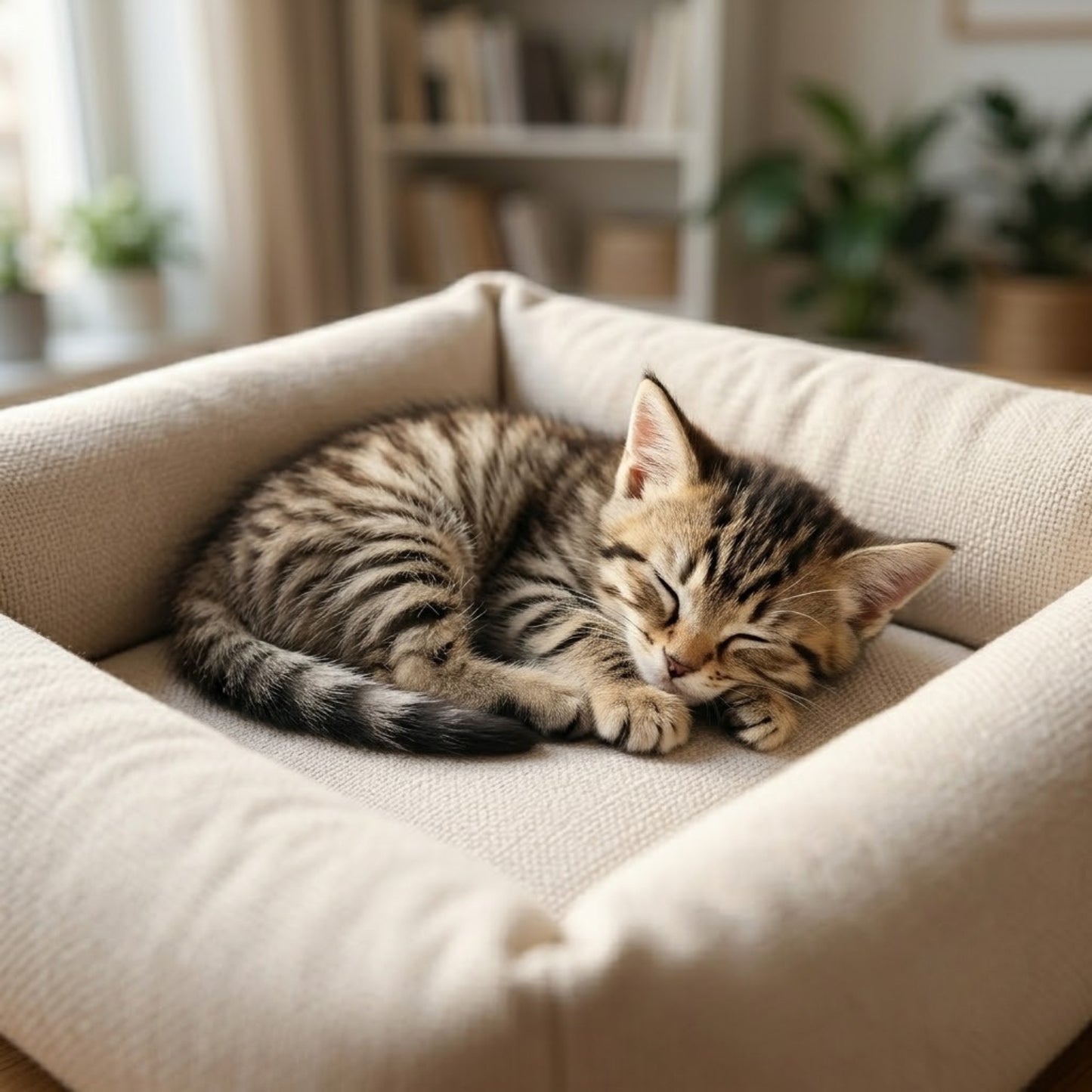 hamac pour chaton chaton endormi lové coussin cocon rebords surélevés