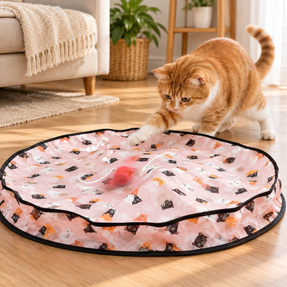 jouet chat chat roux tape balle qui gazouille sous housse