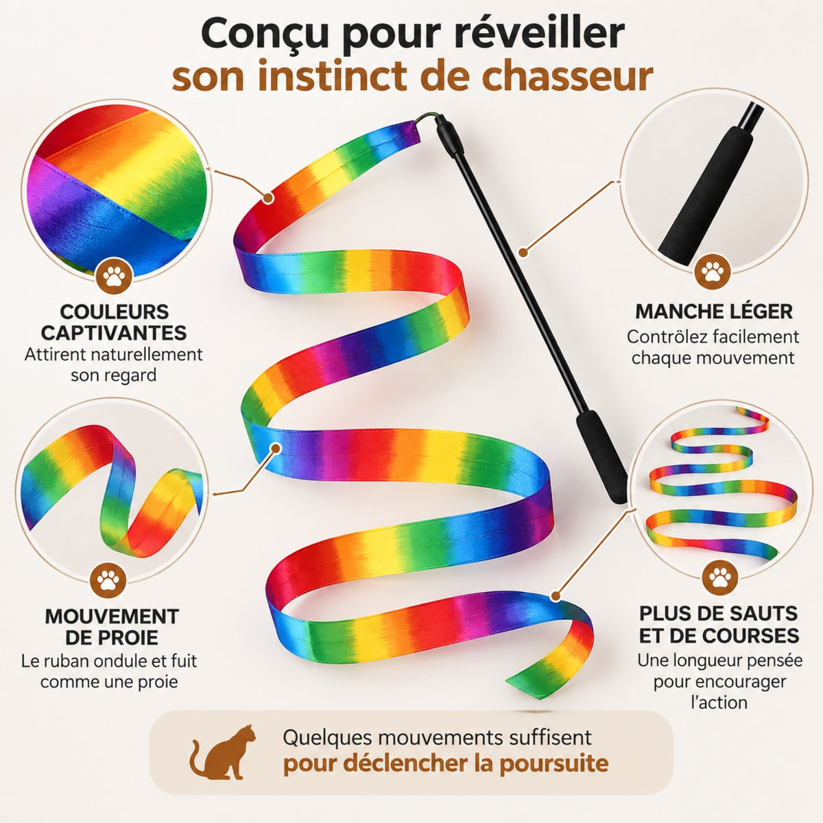 jouet chat conçu pour réveiller son instinct de chasseur