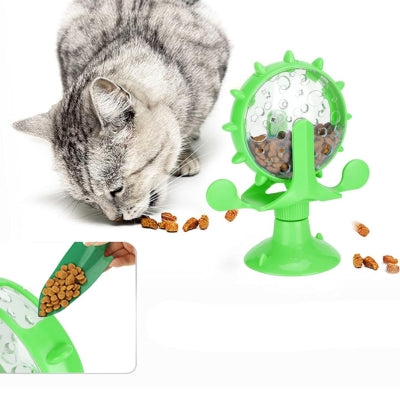 jouet chat interactif vert chaton mangeant friandises
