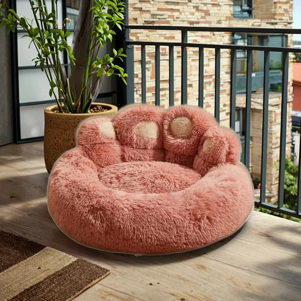 lit pour chat dreamypaw rose sur balcon