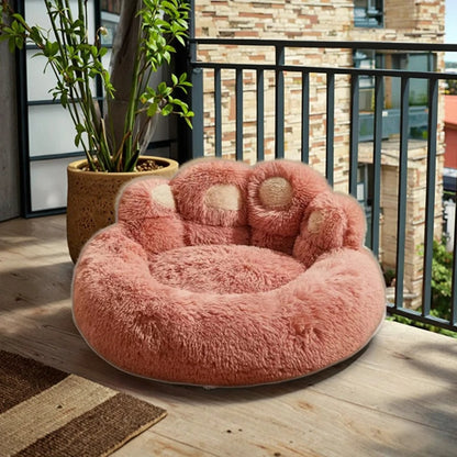 lit pour chat dreamypaw rose sur balcon