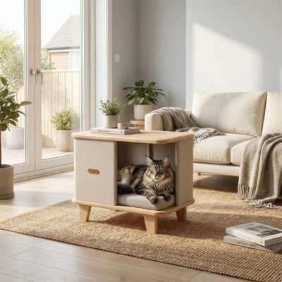 maine coon detendu dans maison chats dans salon