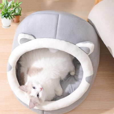 maison à chat chat relaxant dedans