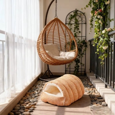 maison à chat dans jardin intérieur de detente 