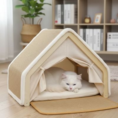 Maison pour chat chaton relaxant dedans
