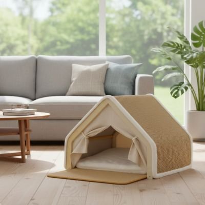 Maison pour chat dans salon