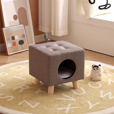 maisonnette pour chat gris clair version simple
