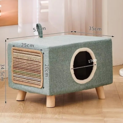 maisonnette pour chat gris clair
