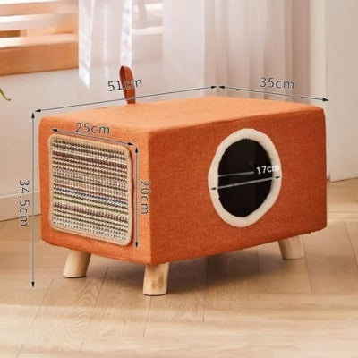 maisonnette pour chat orange