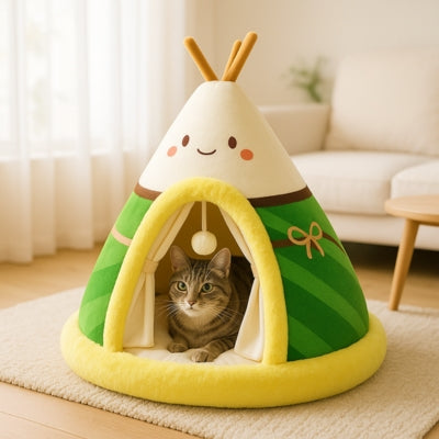 maisons pour chats vert american shorthair relaxant dedans