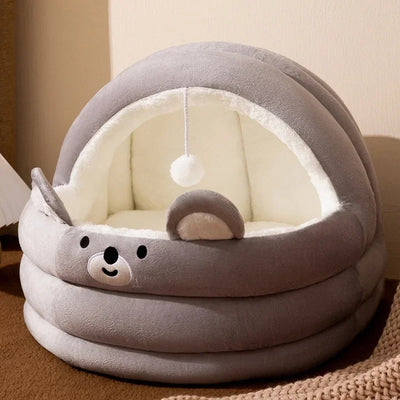 niche à chat gris clair