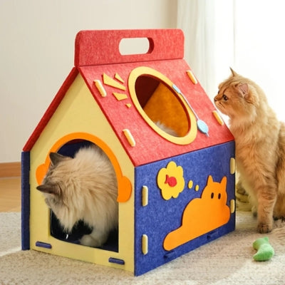 niche chat feutrine Minou'Fiesta cartoon deux chats