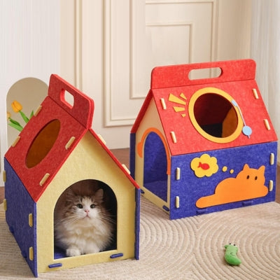 niche chat feutrine Minou'Fiesta deux variantes simple et cartoon