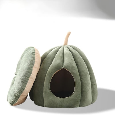 niche chat vert kaki coussin intérieur sorti