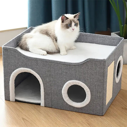 niche pour chat avec chat en detente sur toit cozy maze