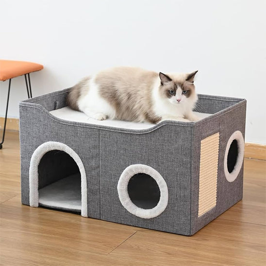 niche pour chat avec chat relaxant sur toit cozy maze
