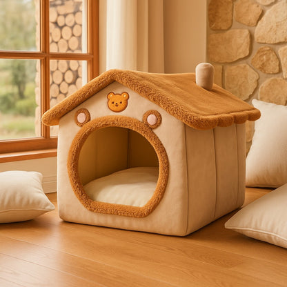 niche pour chat dans cottage rustique