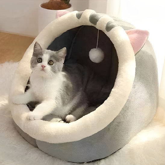 niche pour chat gris avec chat debout 4saisons