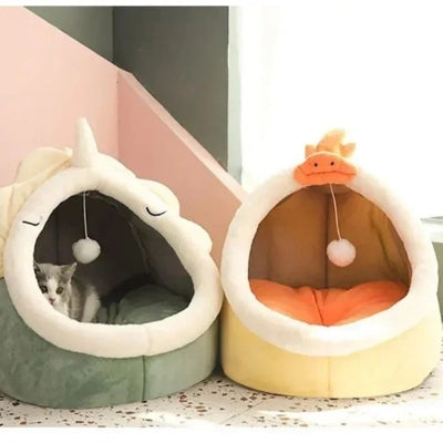 niche pour chaton deux modèles installés dans salon
