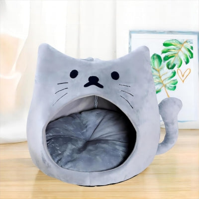 niche pour chaton gris clair