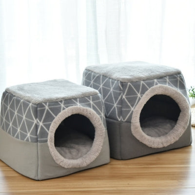 niche pour chaton grise moyen et grand