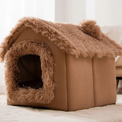 niche pour chaton marron dans salon