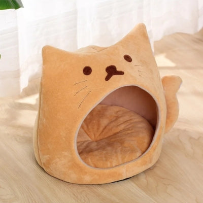 niche pour chaton orange poudré