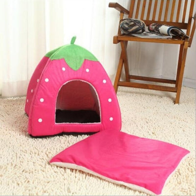 niche pour chaton rose coussin