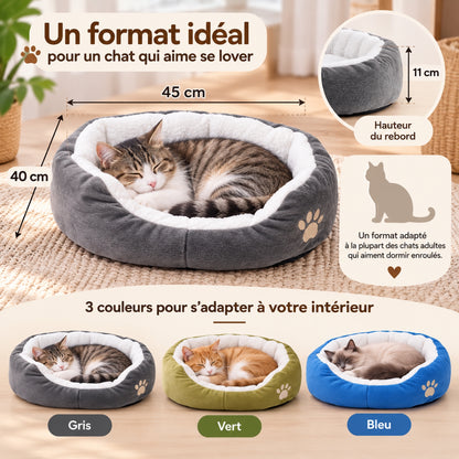 panier chat format 45x40x11 cm gris vert bleu