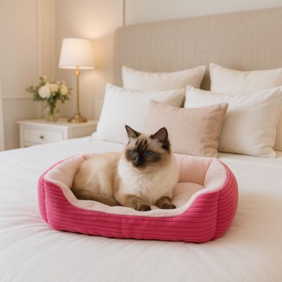 panier chat rose fushia birman relaxant dedans