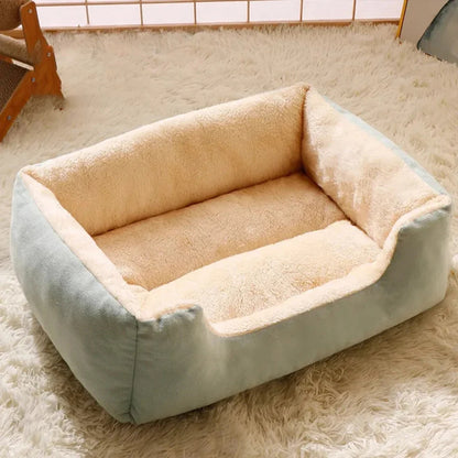 panier chat vert rectangulaire tapis moelleux
