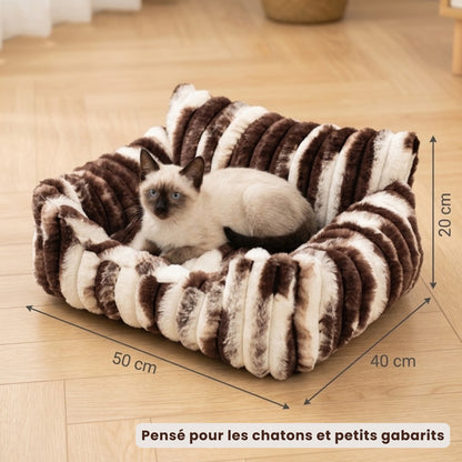 Panier chaton canapé moka, dimensions 50 x 40 x20 cm