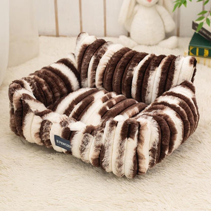 Panier chaton canapé, coloris moka brun et crème