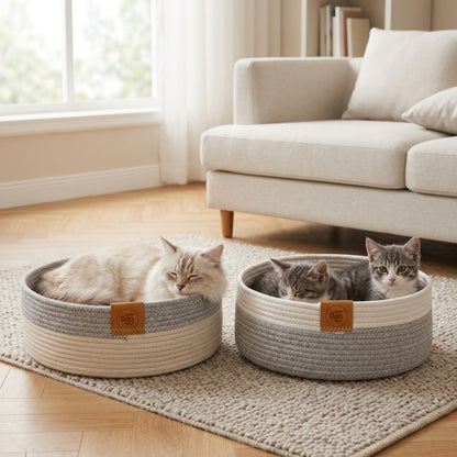 panier chatons corde coton deux paniers salon
