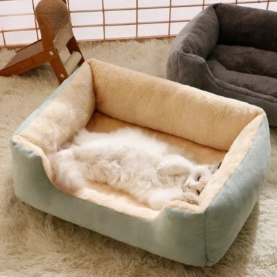 panier coussin chat vert