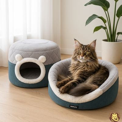 panier pour chat cocon caméléon maine coon relaxant dedans