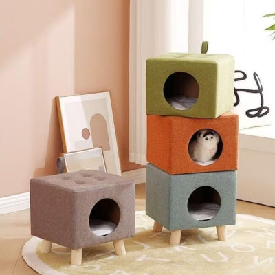 quatre coloris maisonnette pour chat emboîtées