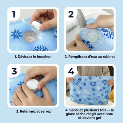quatre étapes préparation tapis frais pour chat aquafrais